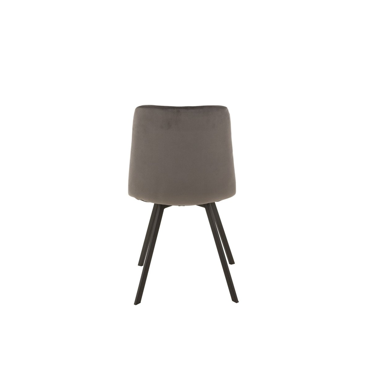 Chaises en velours peau de pêche et en métal (lot de 2) - OLIVIA gris, HELLIN, DEPUIS 1862