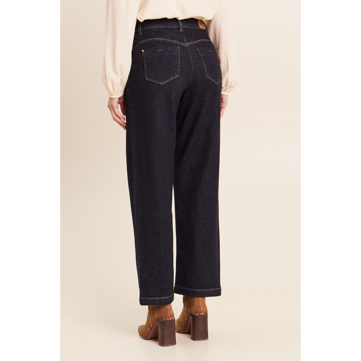 Jean droit taille haute 7/8ème denim brut, BREAL