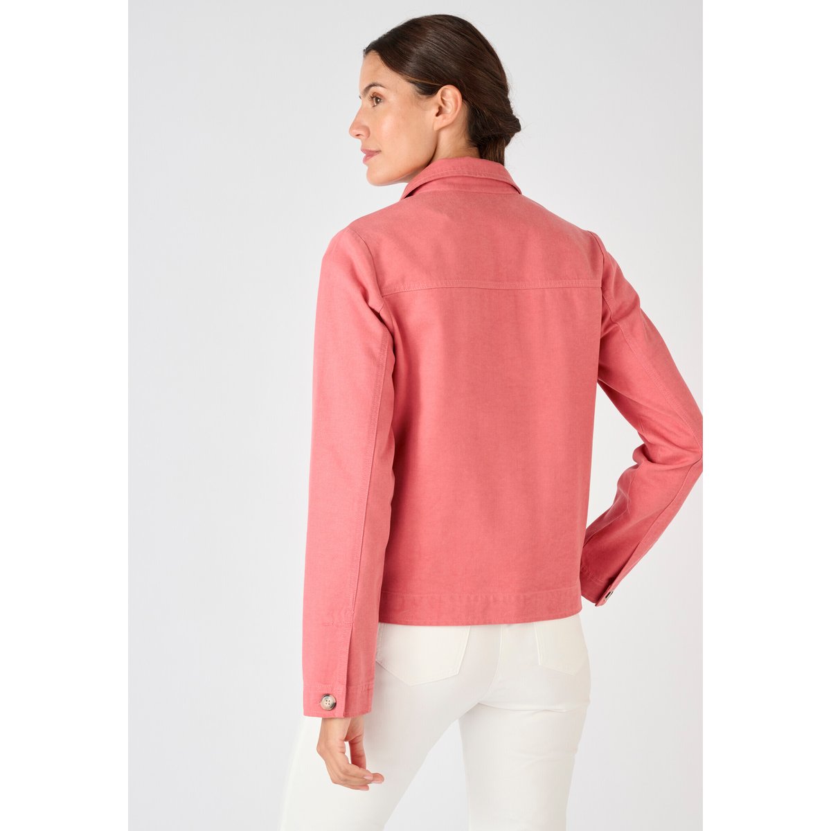 Veste mélange Lyocell Tencel(TM) et coton vieux rose, DAMART