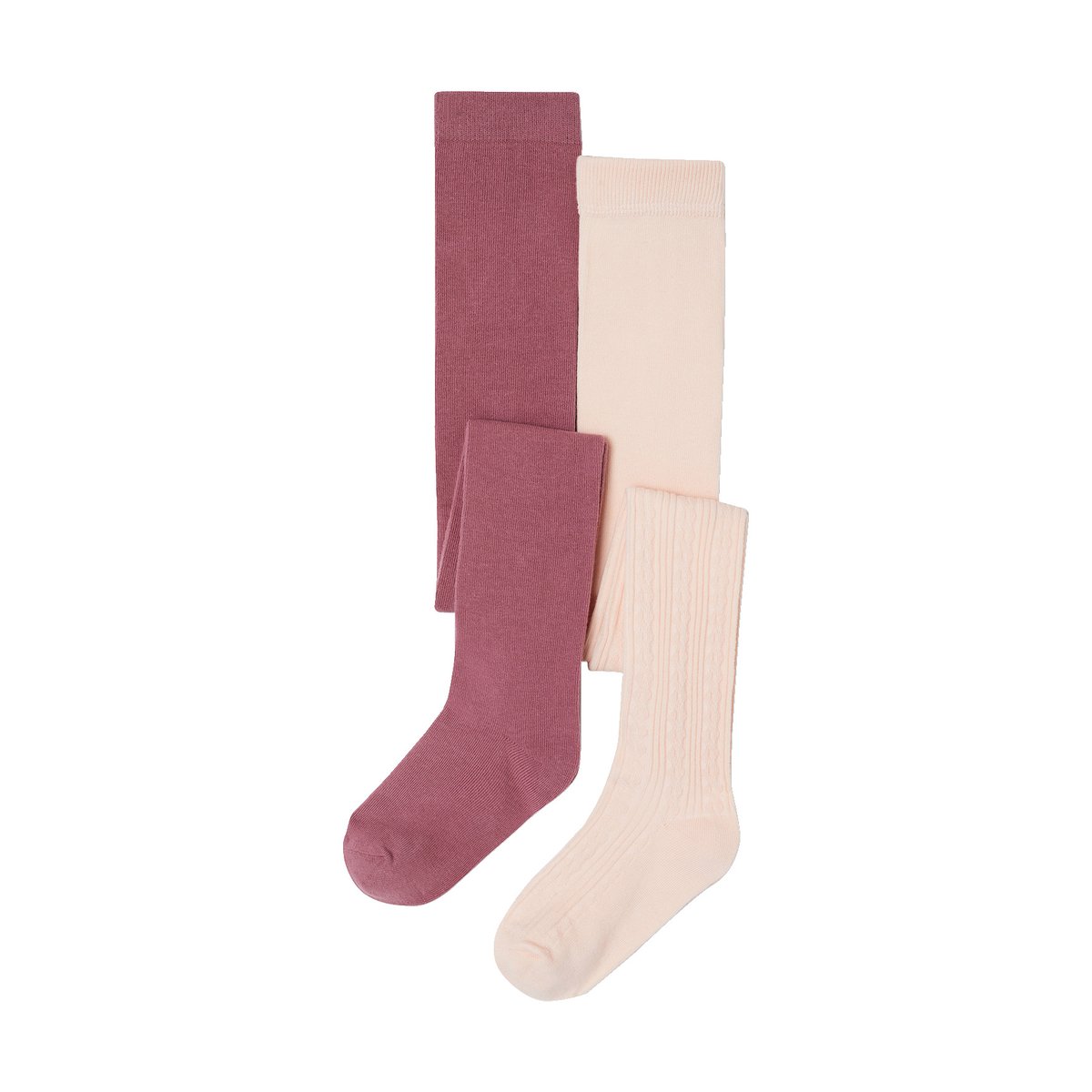 Lot de 2 collants rose pâle, VERTBAUDET