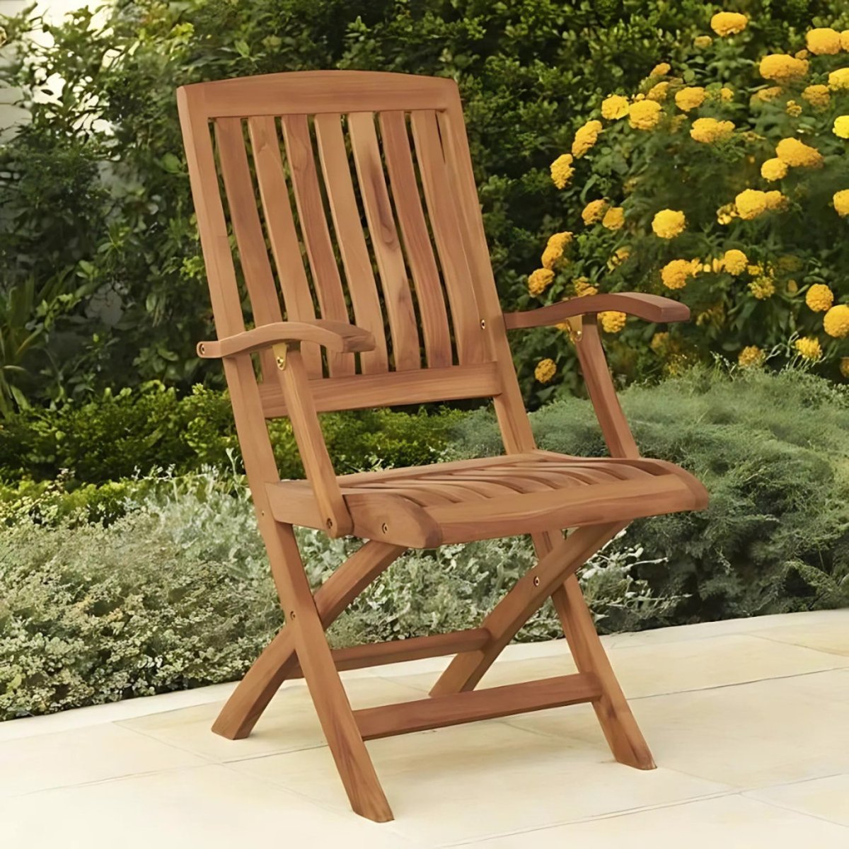 Fauteuil de jardin en teck massif Lisato naturel, WANDA COLLECTION