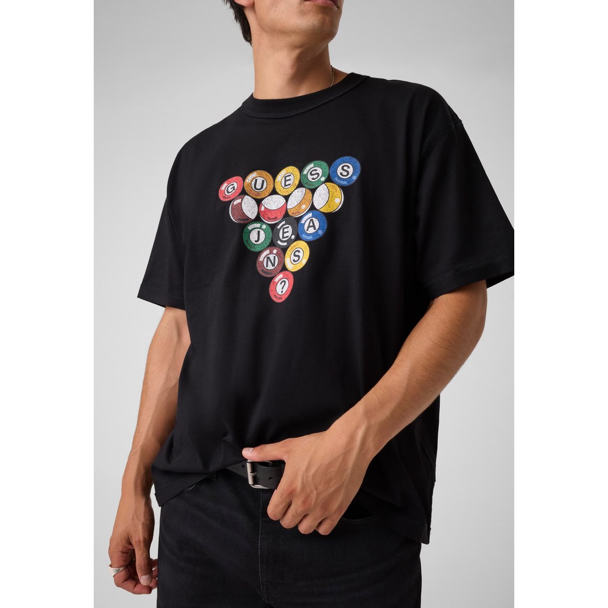 T-Shirt Imprimé noir, GUESS JEANS