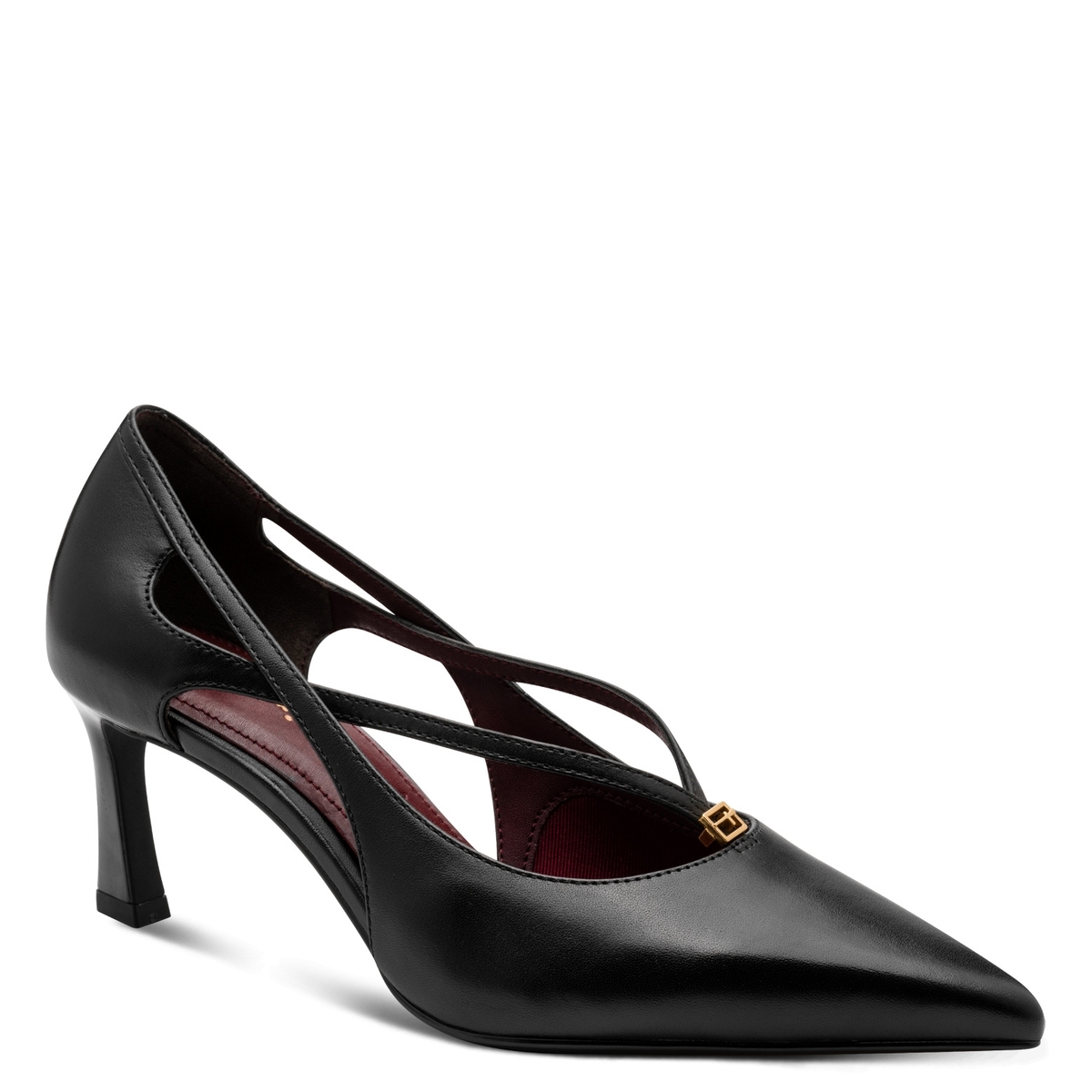 Escarpin en cuir noir cuir, TAMARIS