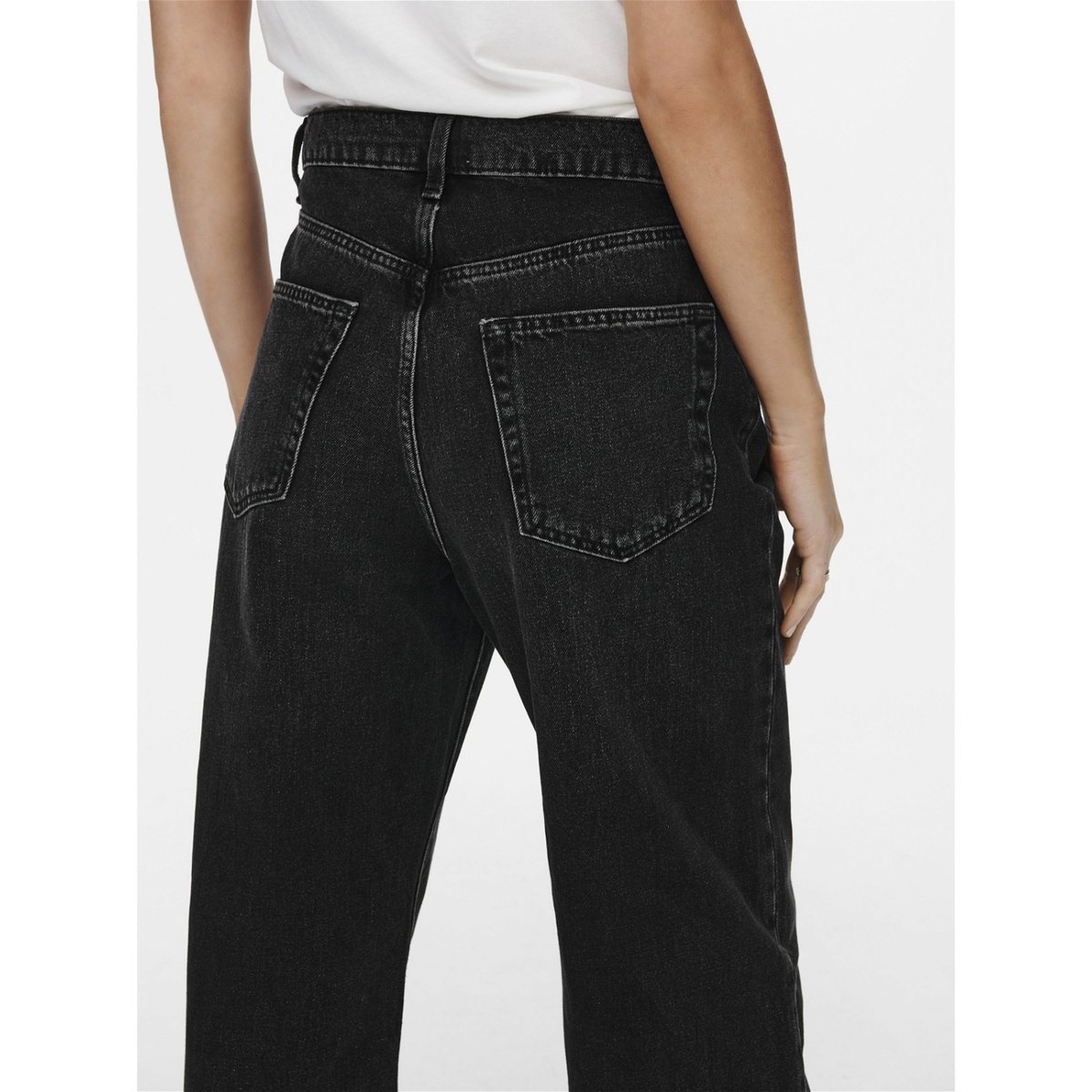 Jean À Jambe Large black denim, ONLY