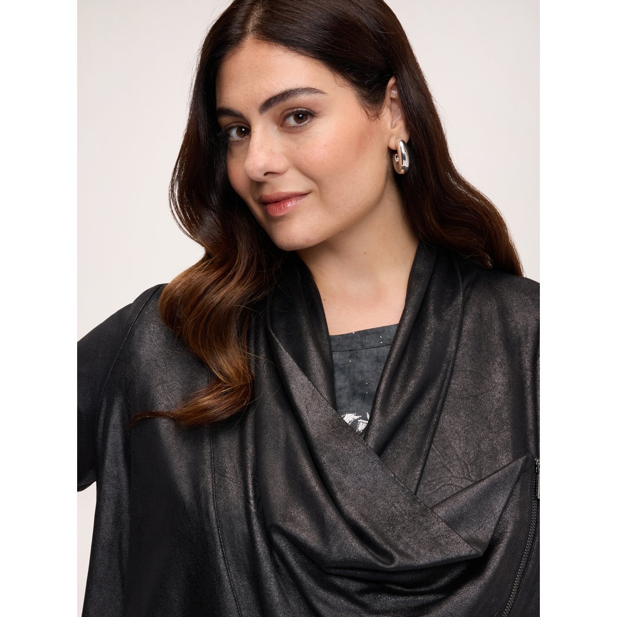 Veste à col châle noir, FIORELLA RUBINO
