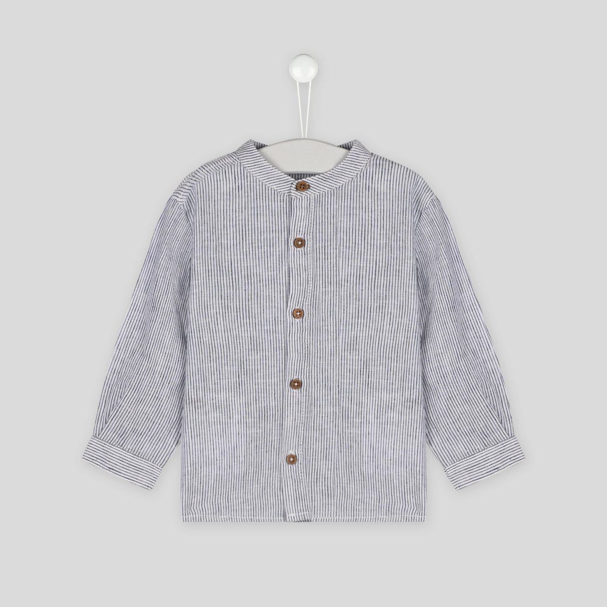 Chemise En Lin Rayée marine, BOUT'CHOU