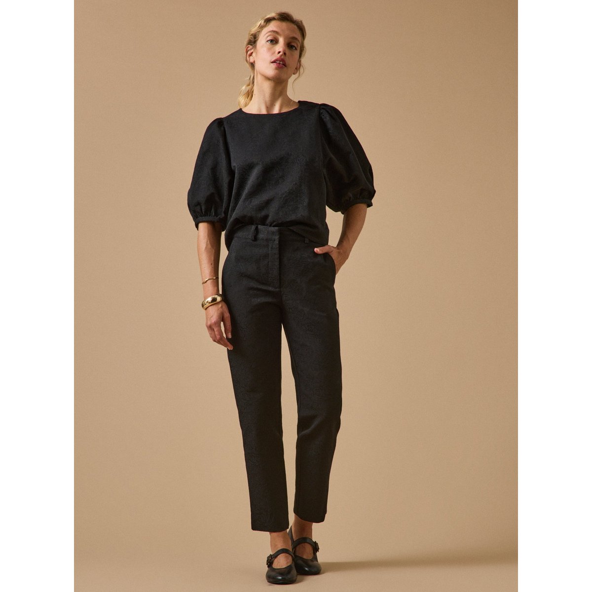 Pantalon cigarette raccourci Léo noir, CYRILLUS