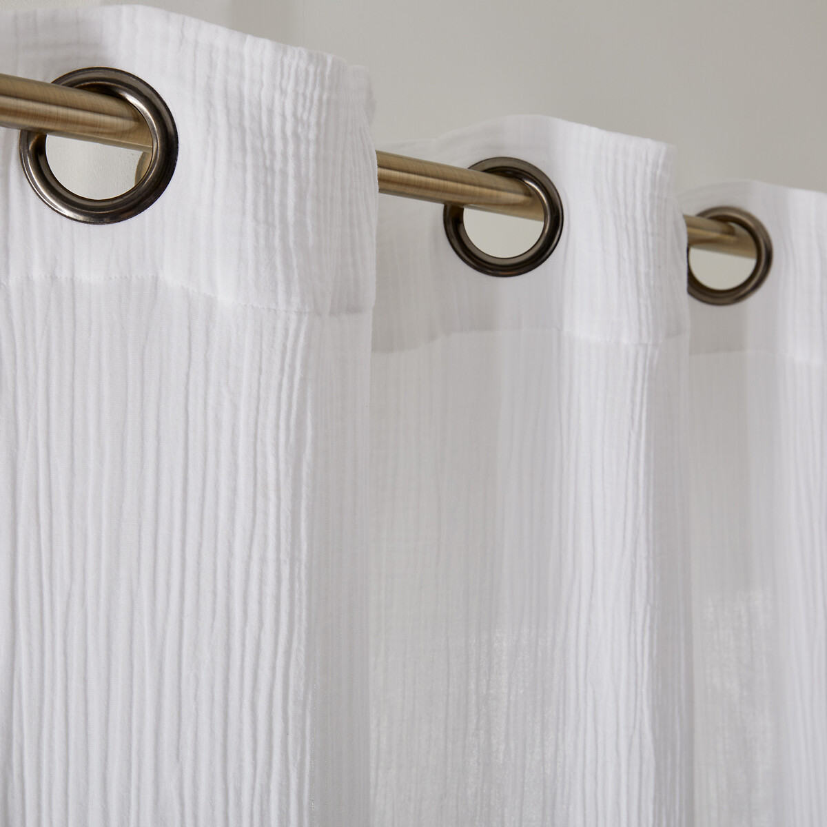 Rideau gaze de coton, oeillets, Kumla blanc, LA REDOUTE INTERIEURS