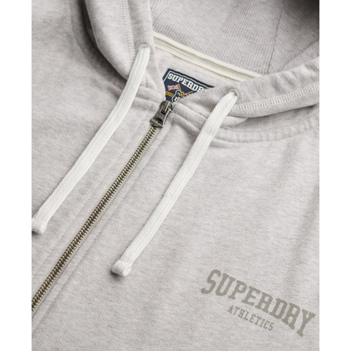 Sweat à capuche zippé décontracté Athletic Essentials gris glacier chiné, SUPERDRY