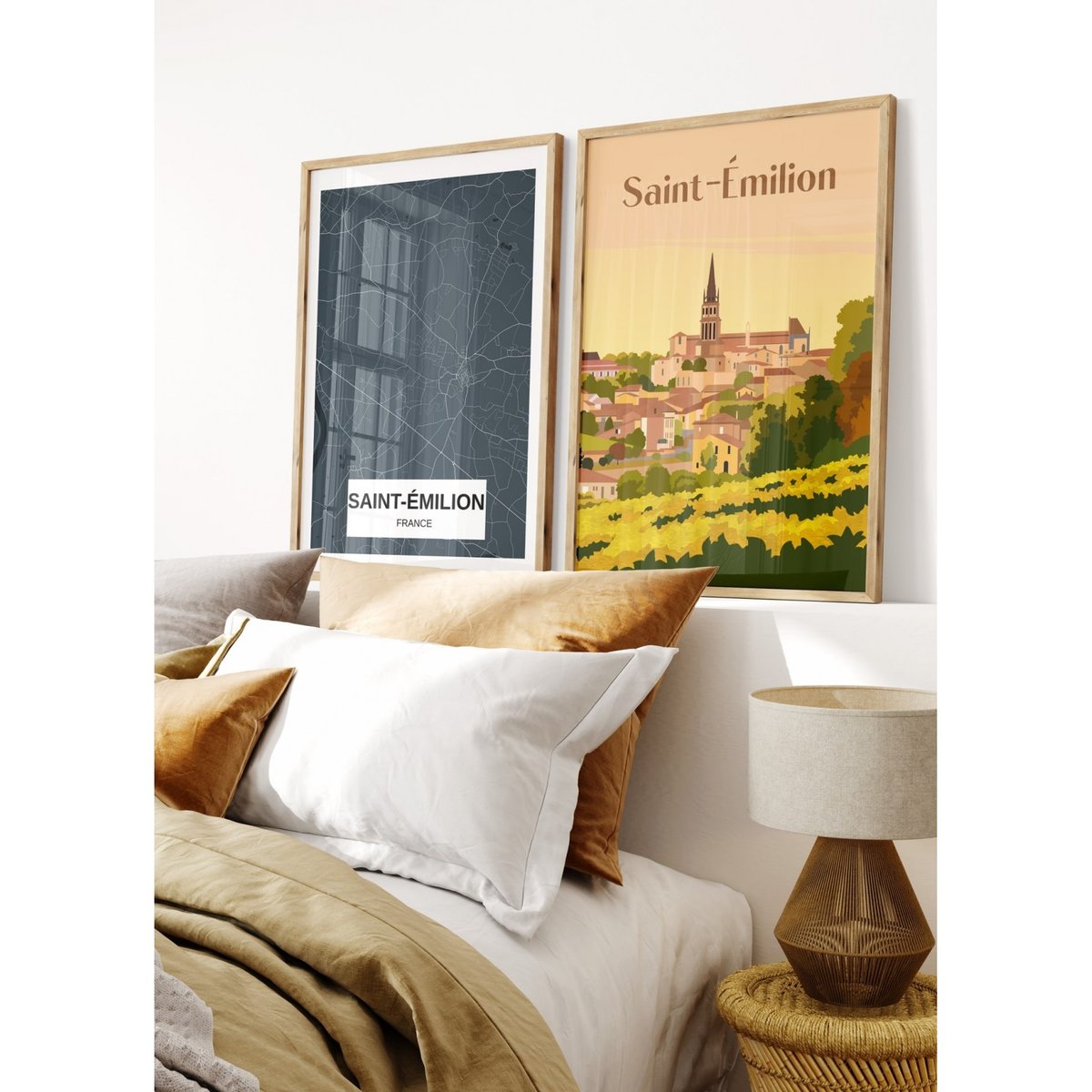 Affiche ville Saint-Émilion blanc, L'AFFICHERIE