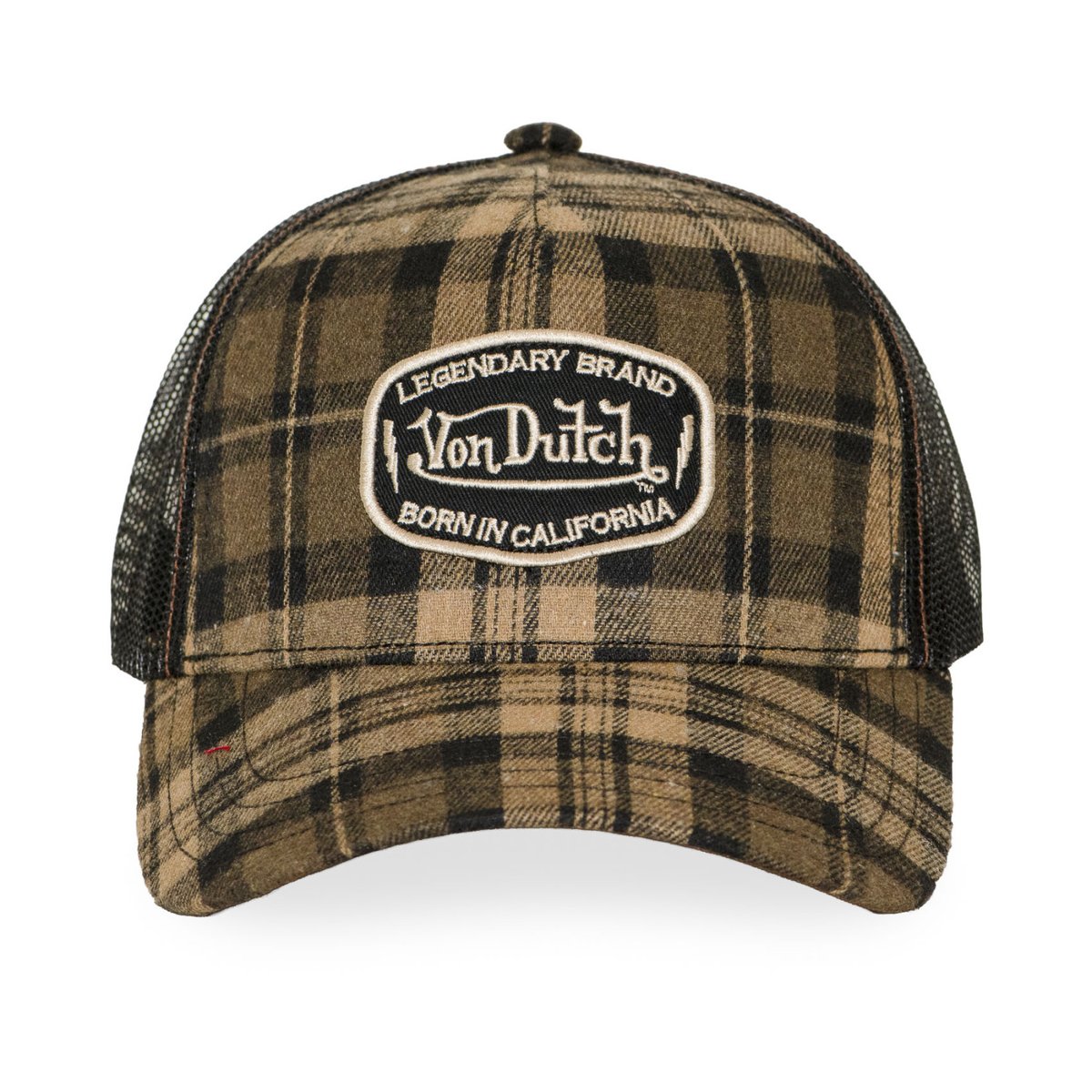Casquette trucker SQUARES beige/kaki/noir/blanc, VON DUTCH