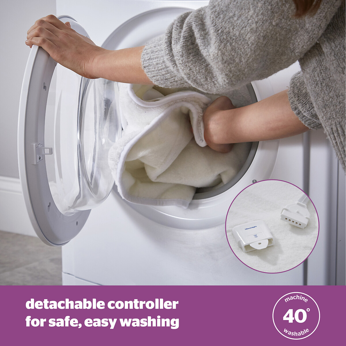 King Comfort Control Teddy Fleece Electric Blanket cream, SILENTNIGHT