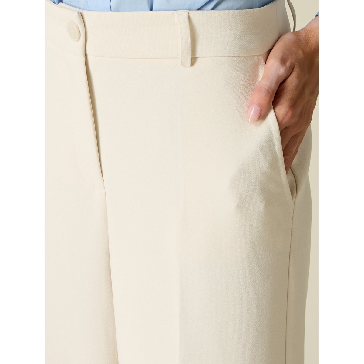 Pantalon palazzo taille haute blanc, OLTRE