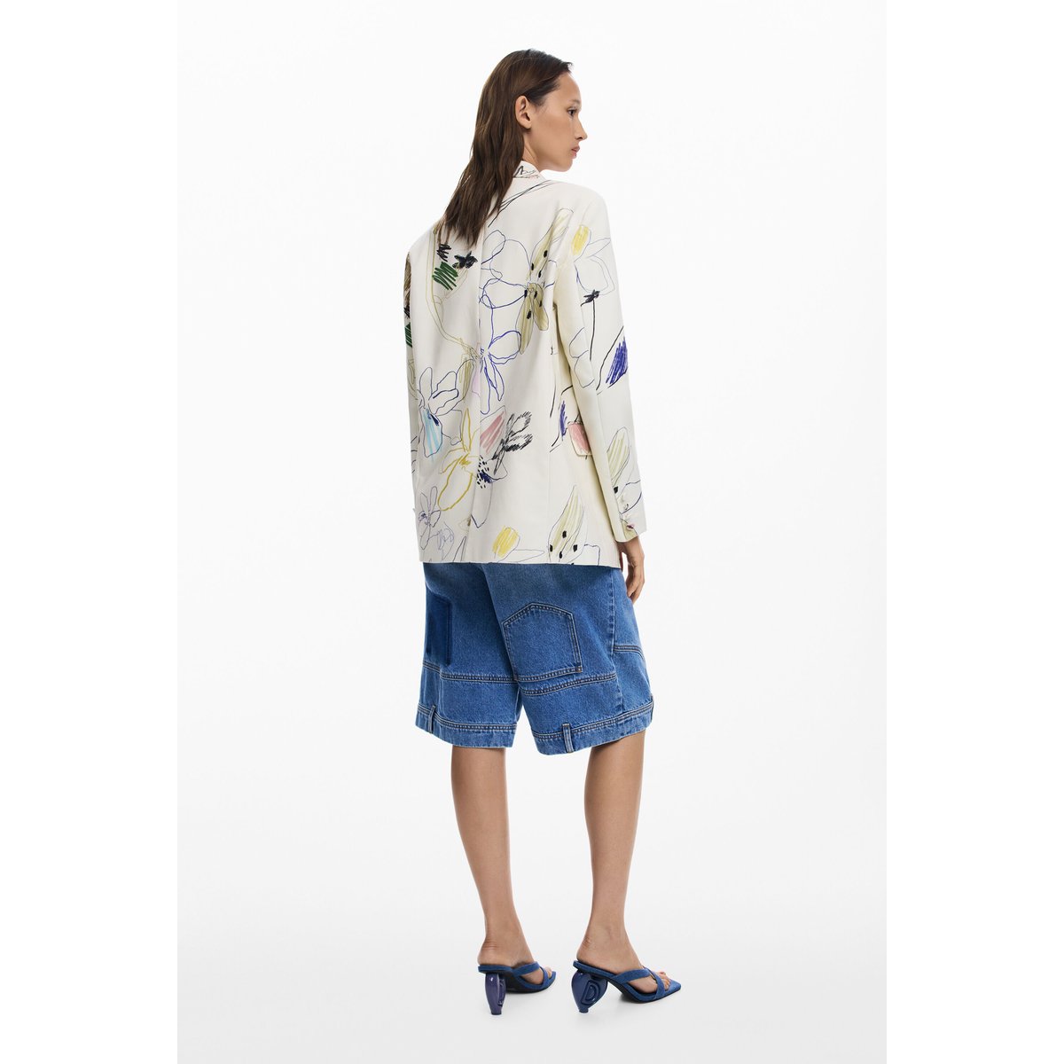 Blazer à motifs beige, DESIGUAL