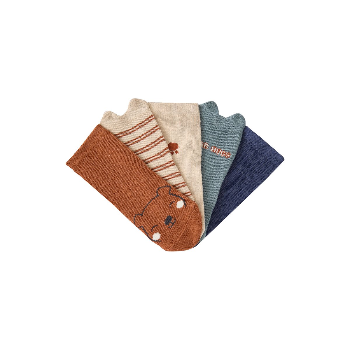 Lot de 5 chaussettes brun, VERTBAUDET