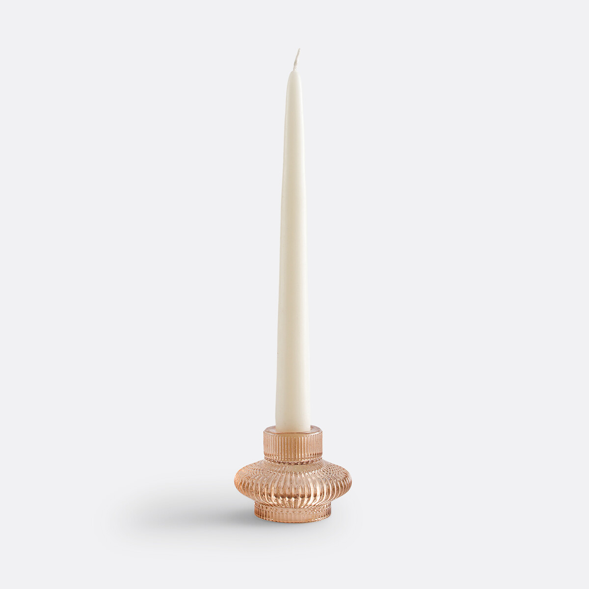 Bougeoir en verre strié coloré H5,7 cm, Sabri ambre, LA REDOUTE INTERIEURS
