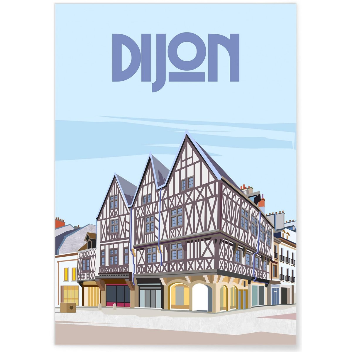 Affiche ville Dijon 2 blanc, L'AFFICHERIE