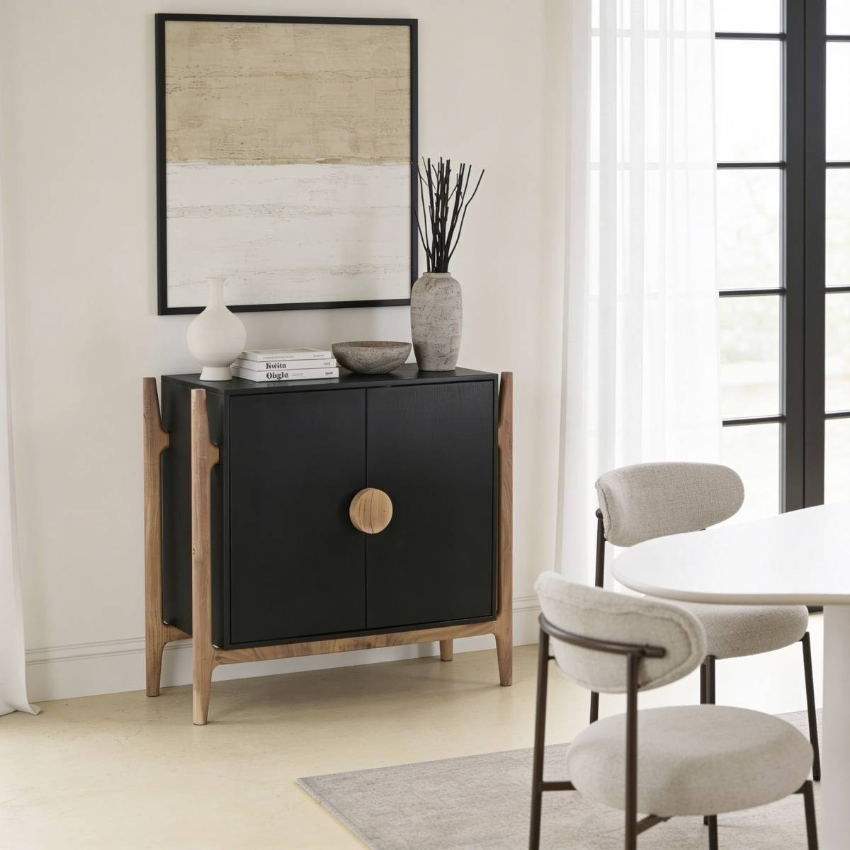 Buffet en manguier et en acacia IMANI noir, MADE IN MEUBLES