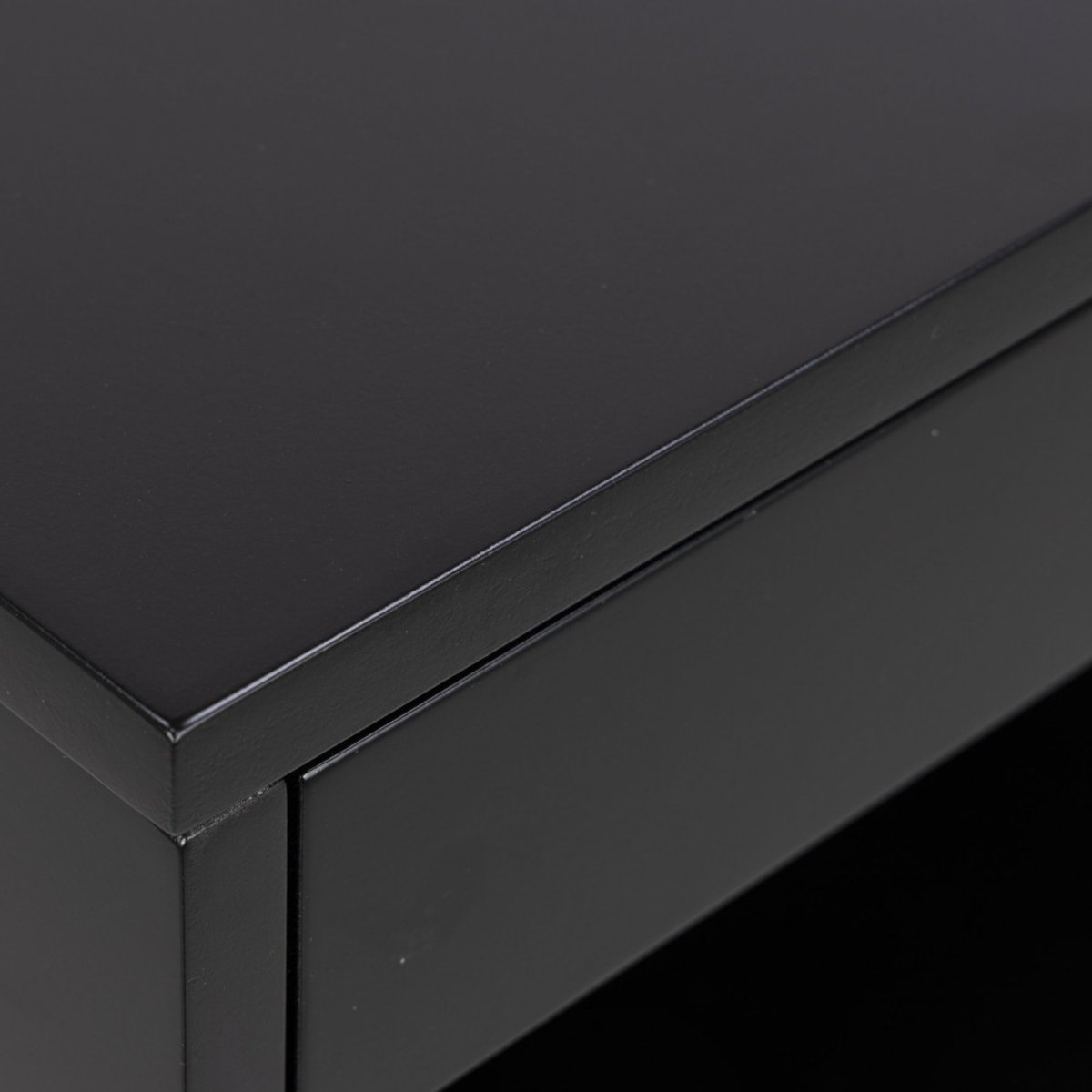 Table de chevet murale 1 niche, 1 tiroir en bois- MANO noir, DRAWER
