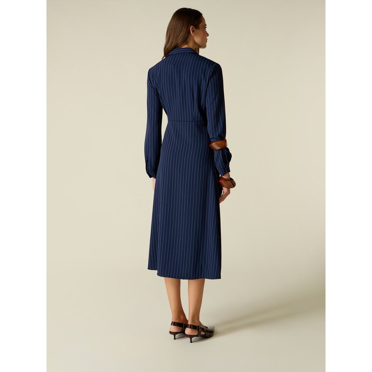 Robe chemisier à rayures bleu, OLTRE