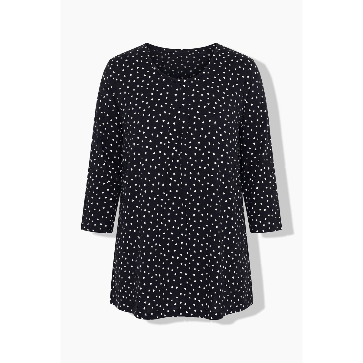 T-shirt avec plis fantaisie noir, ULLA POPKEN