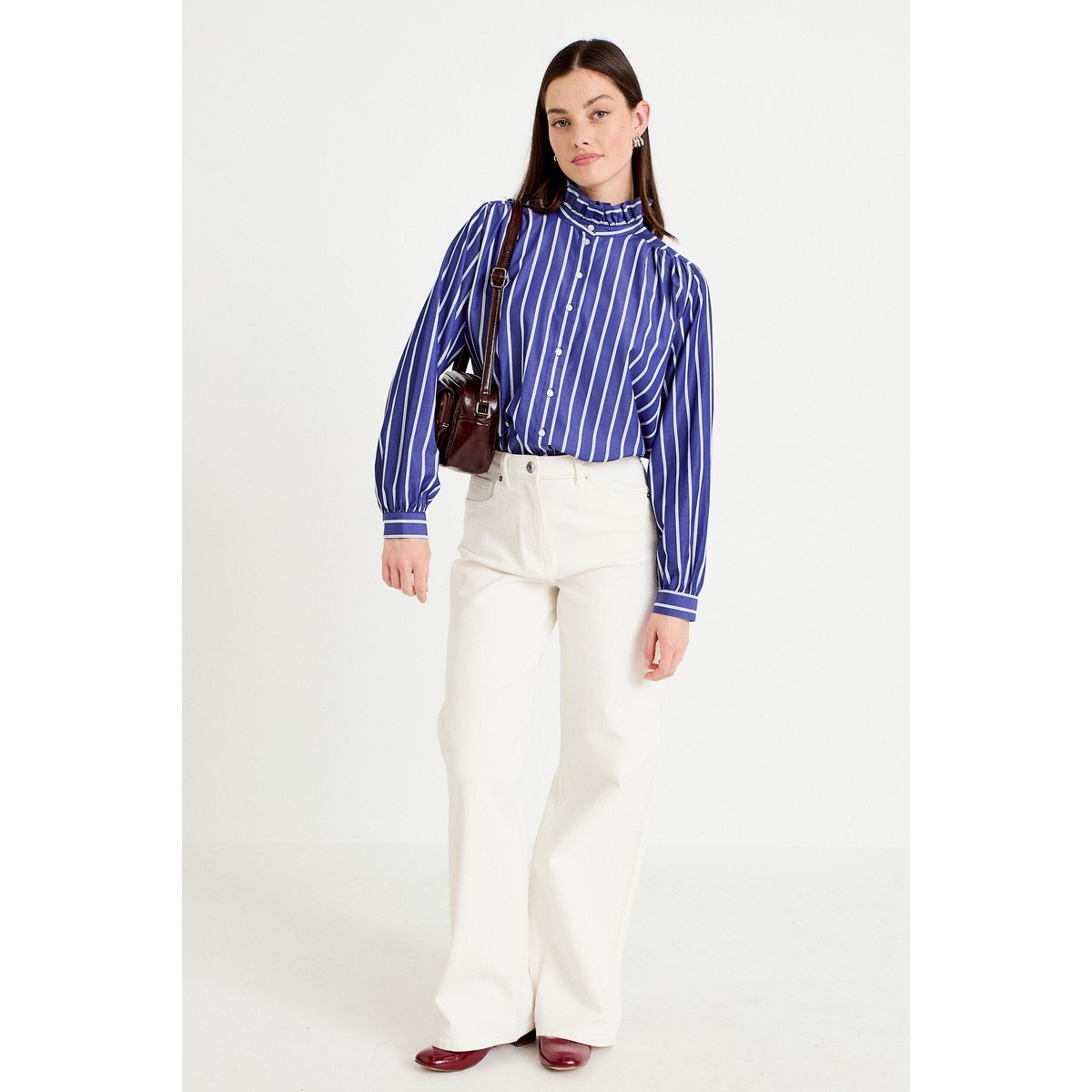 Chemise oversize manches longues bleu, CACHE CACHE