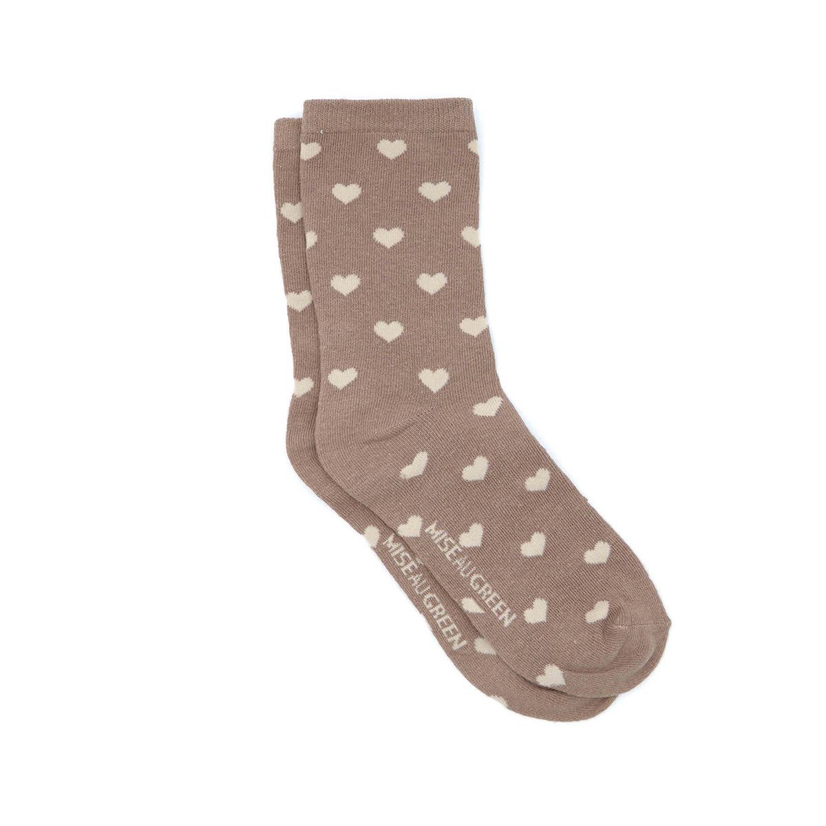 Chaussettes cœurs Guilie taupe, MISE AU GREEN