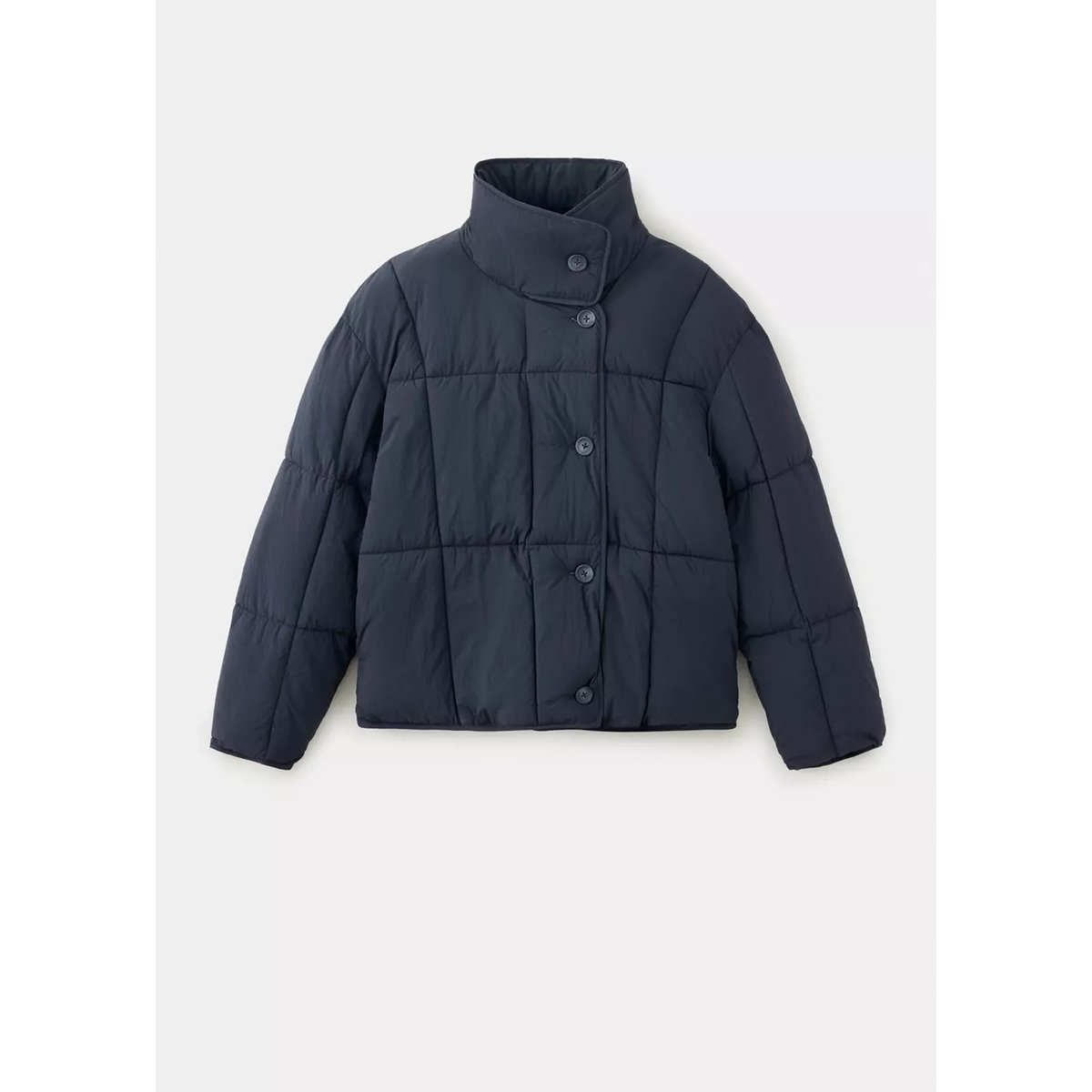 Anorak matelassé boutons bleu marine, MANGO TEEN