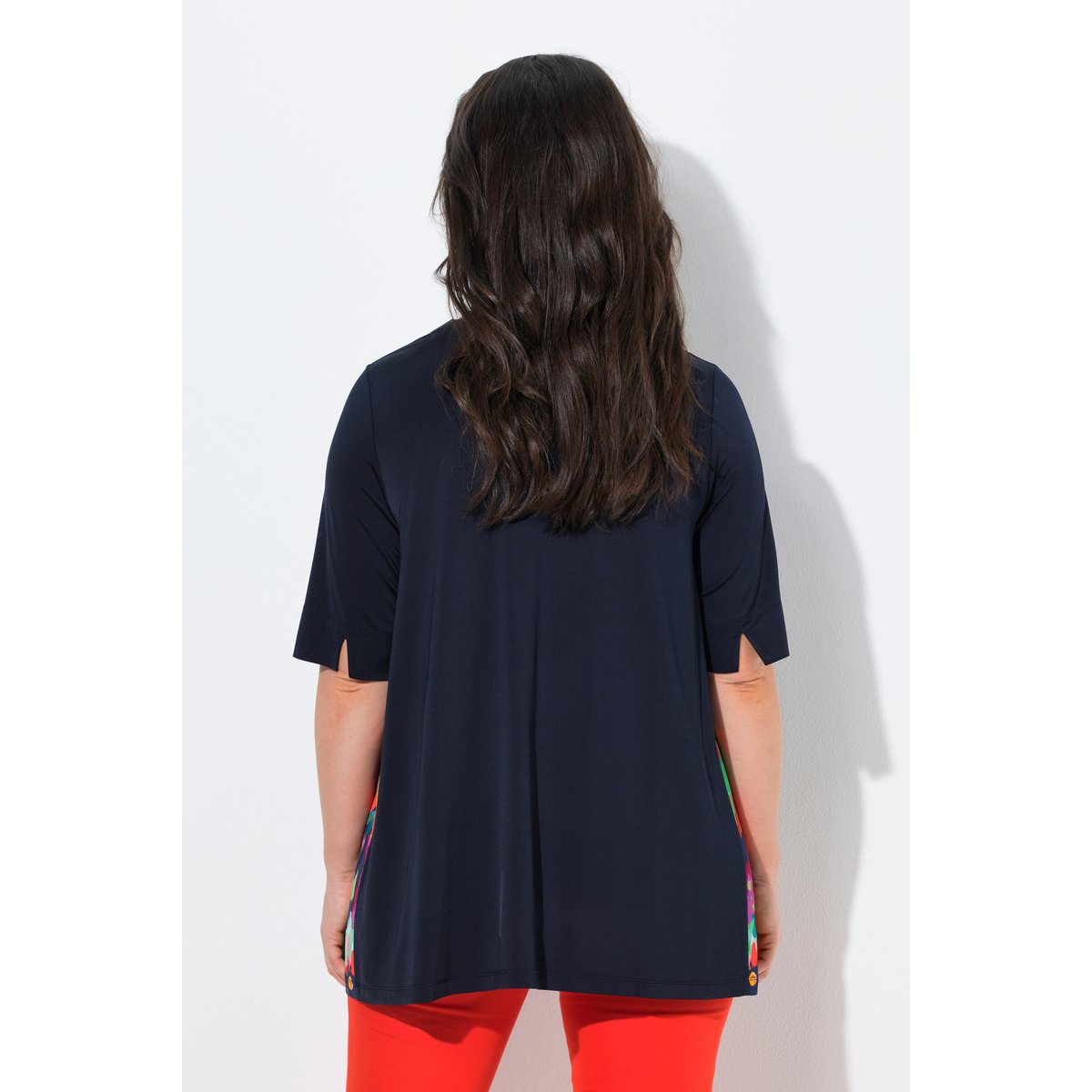 T-shirt au tombé fluide, plis godet marine foncé, ULLA POPKEN