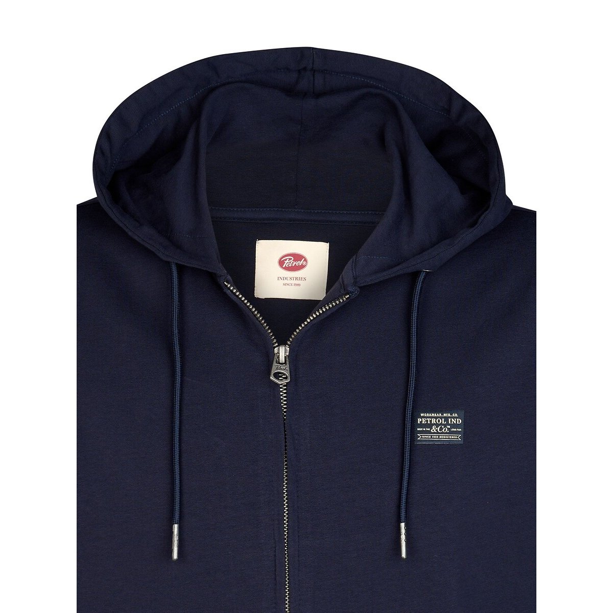Sweat zippé à capuche bleu marine, PETROL INDUSTRIES