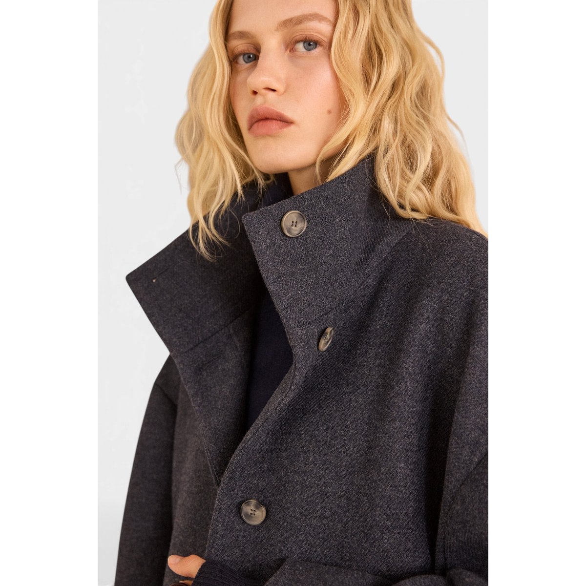 Manteau en laine mélangée CELIA gris souris, Maison 123