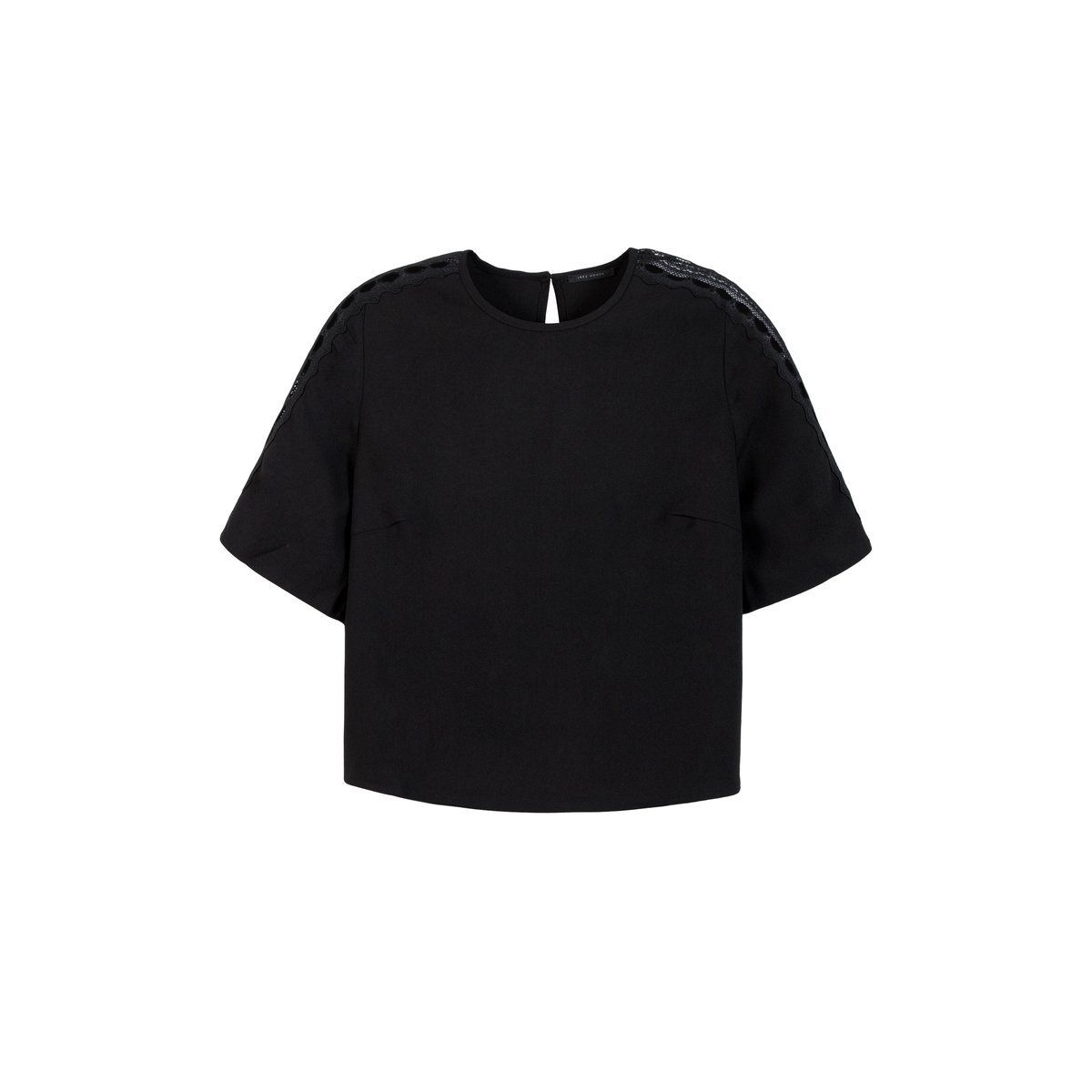Top dentelle manches noir, IKKS