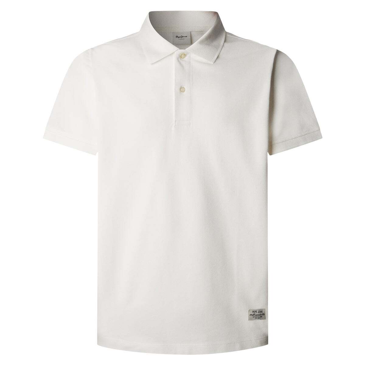 Polo Coupe Regular En Piqué blanc cassé, PEPE JEANS