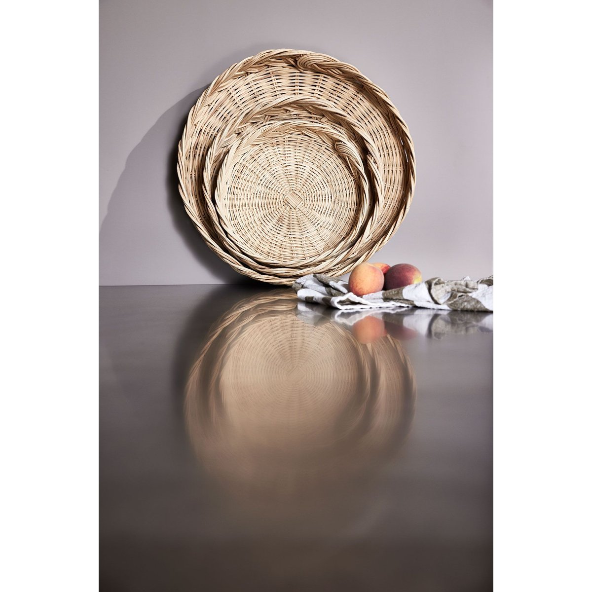 Corbeille à pain en rotin à bords torsadés LIVING beige, OYOY LIVING DESIGN