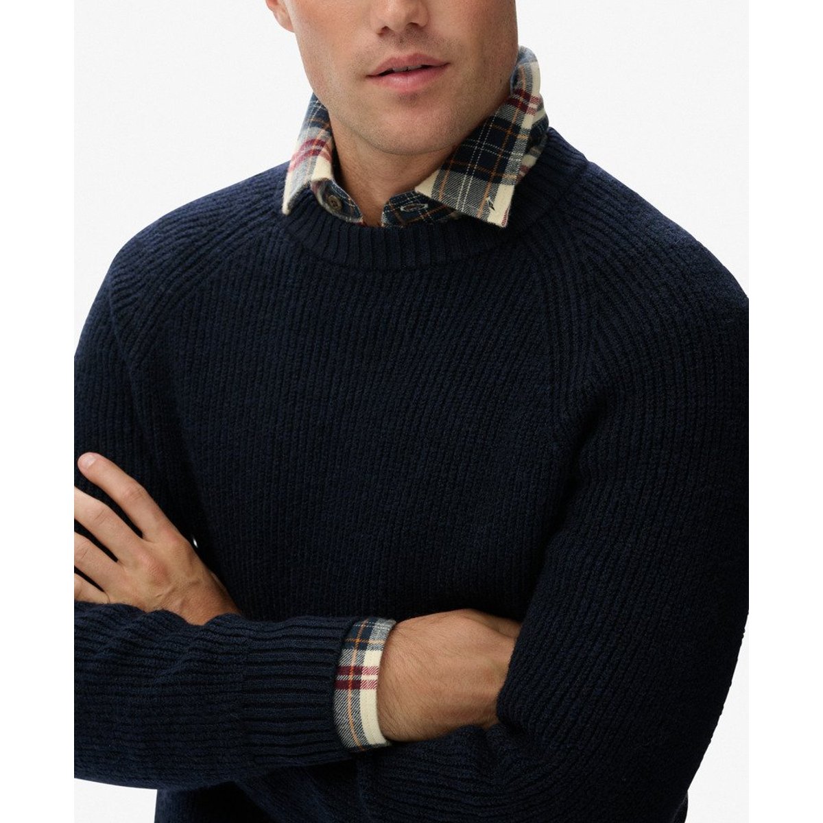 Pull épais à manches raglan bleu marine éclipse, SUPERDRY