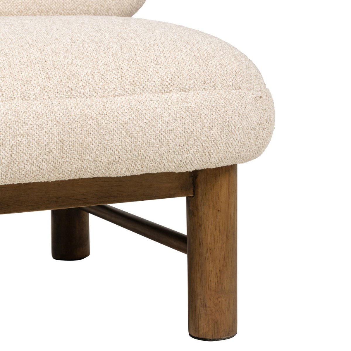 Fauteuil en tissu bouclette et bois- NUBO beige, DRAWER