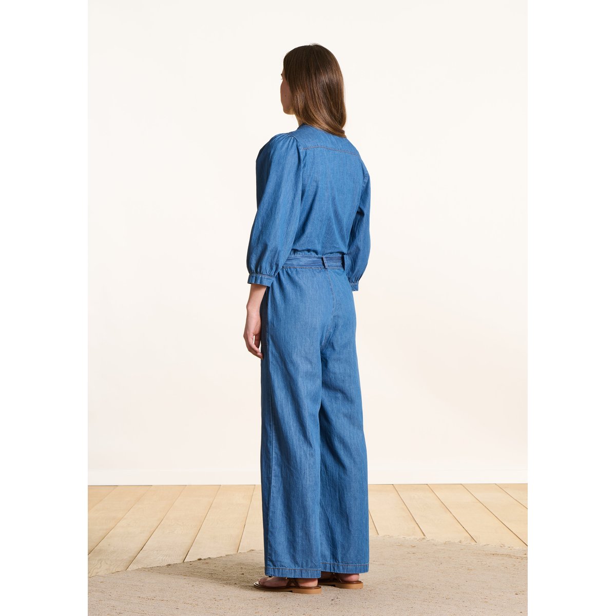 Combinaison pantalon en jean souple medium, LA FEE MARABOUTEE