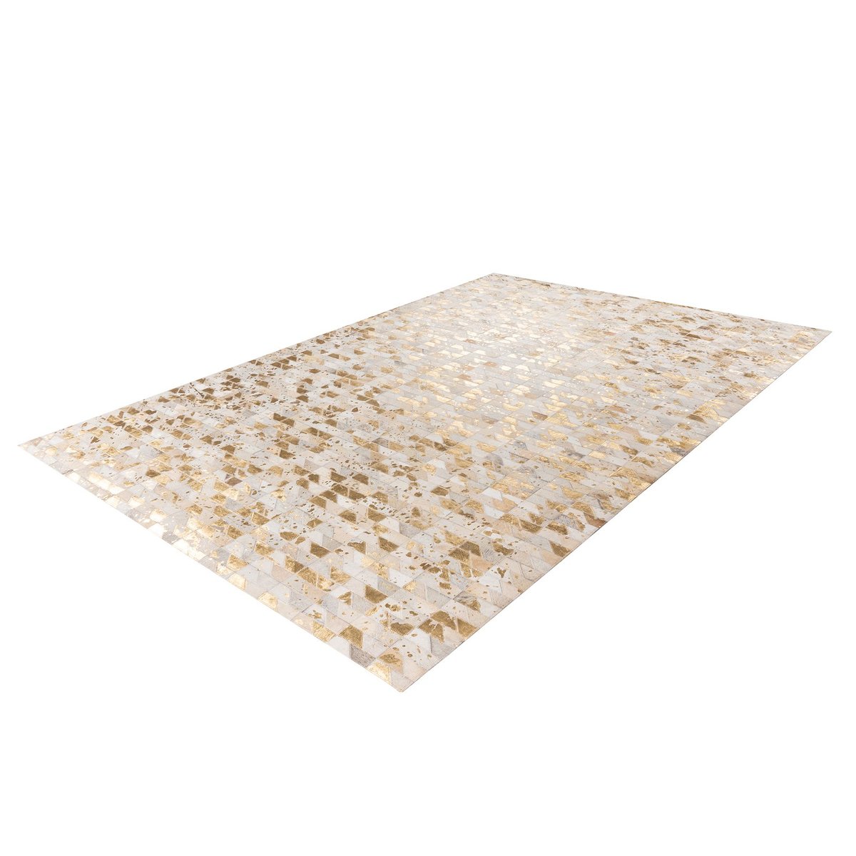 Tapis rectangulaire en cuir Lavin 725 doré / multicolore, RECOLLECTION