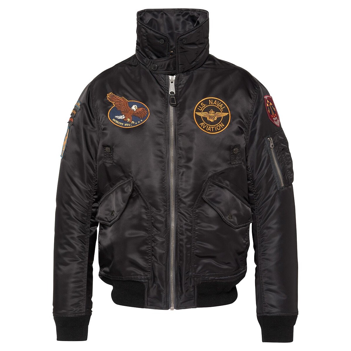Bomber Army, unisex, collo rimovibile, AIRSTON nero , SCHOTT