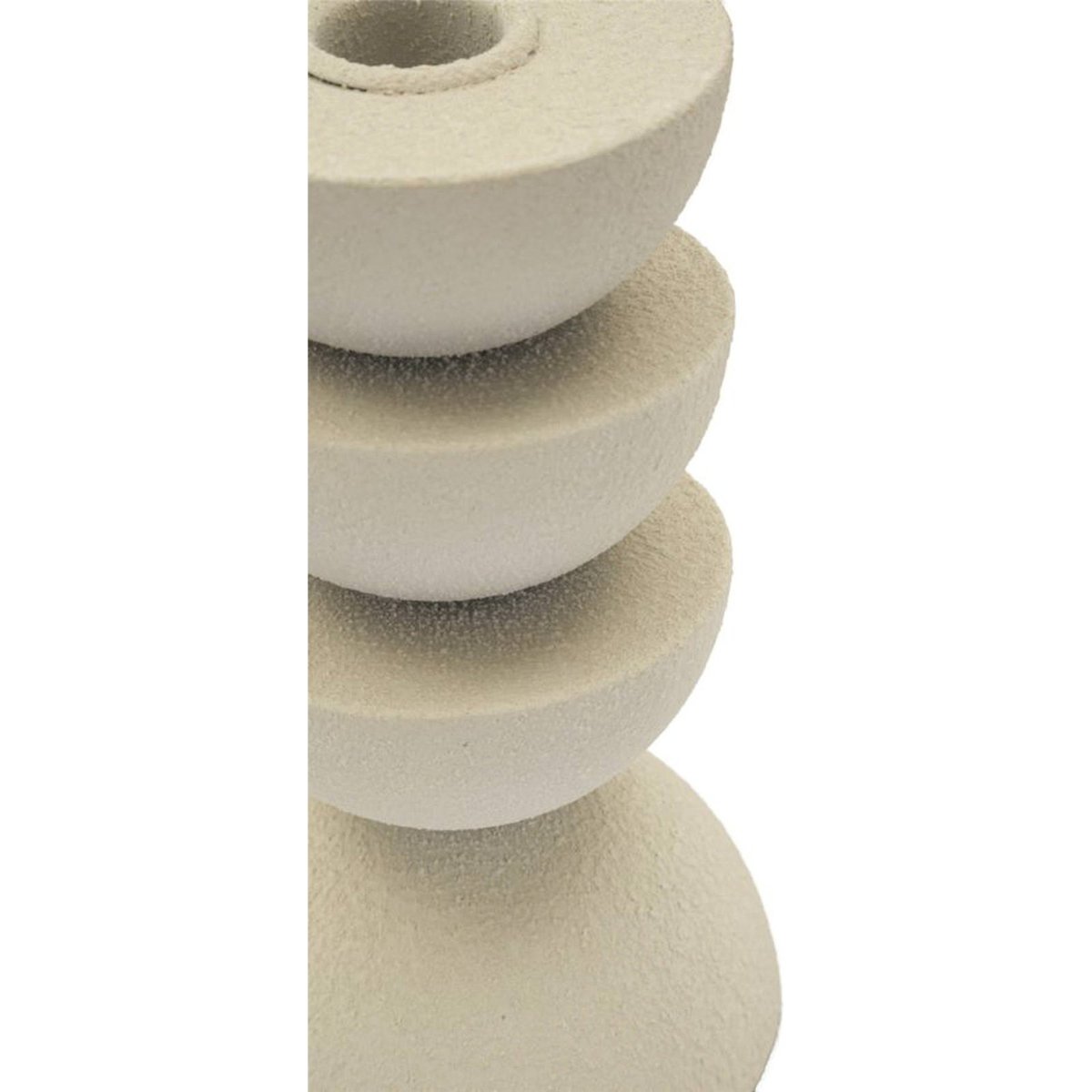 Bougeoir totem en fer texturé MODERN crème, RECOLLECTION