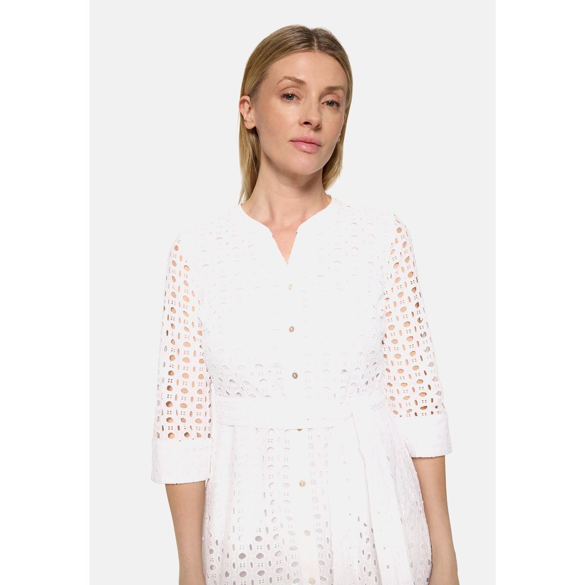 Robe-chemisier à ceinture à nouer blanc, BETTY & CO