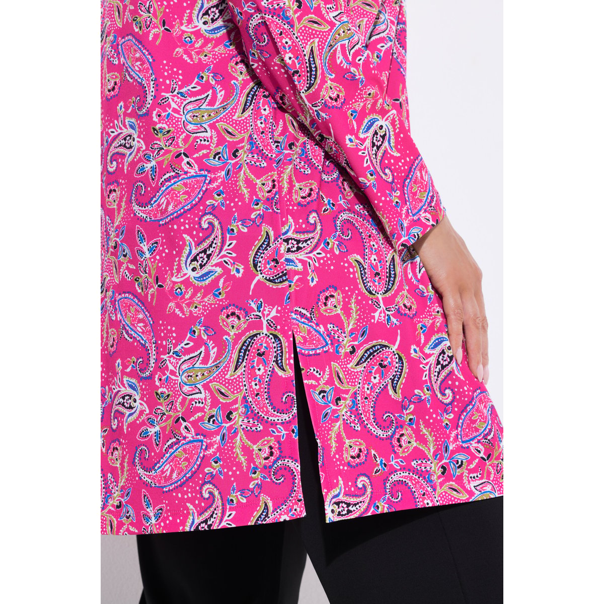 Veste en jersey motif cachemire fuchsia clair, ULLA POPKEN