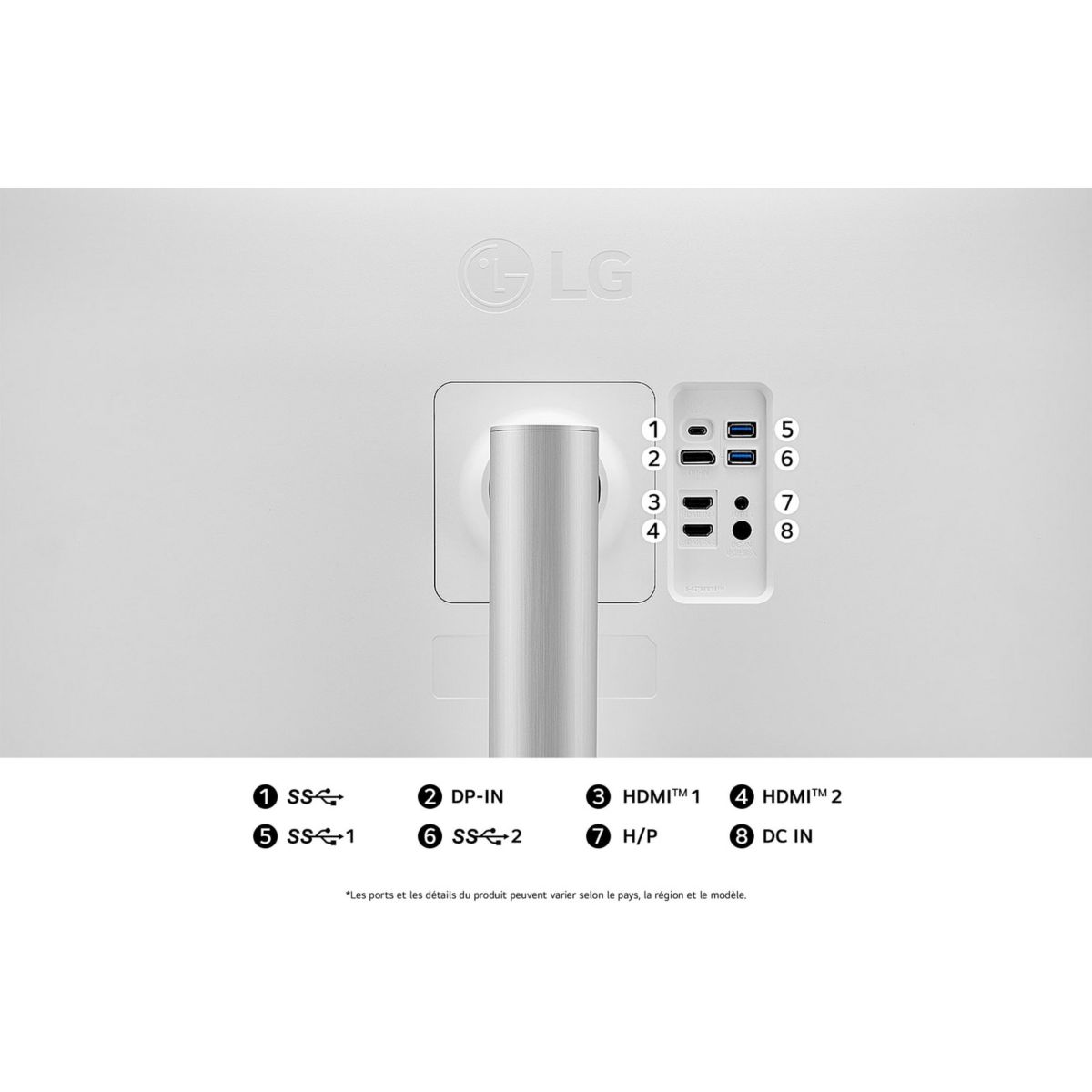 Ecran PC 4K 27UP850K-W UltraFine UHD 4K 27'' IPS HDR 400 USB-C 96W couleur unique, LG
