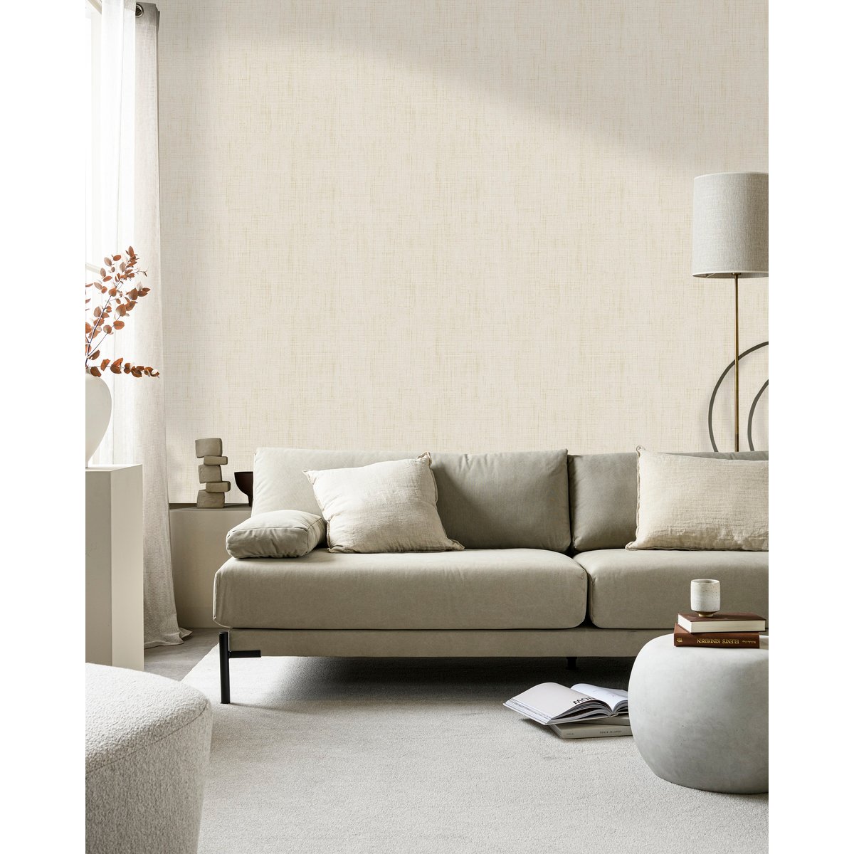 Papier peint Toile de Lin beige, VTWONEN
