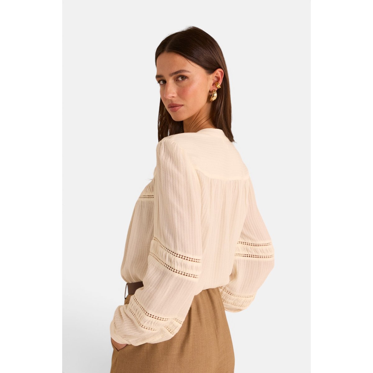 Blouse brodée à manches longues MAYA creme, Maison 123