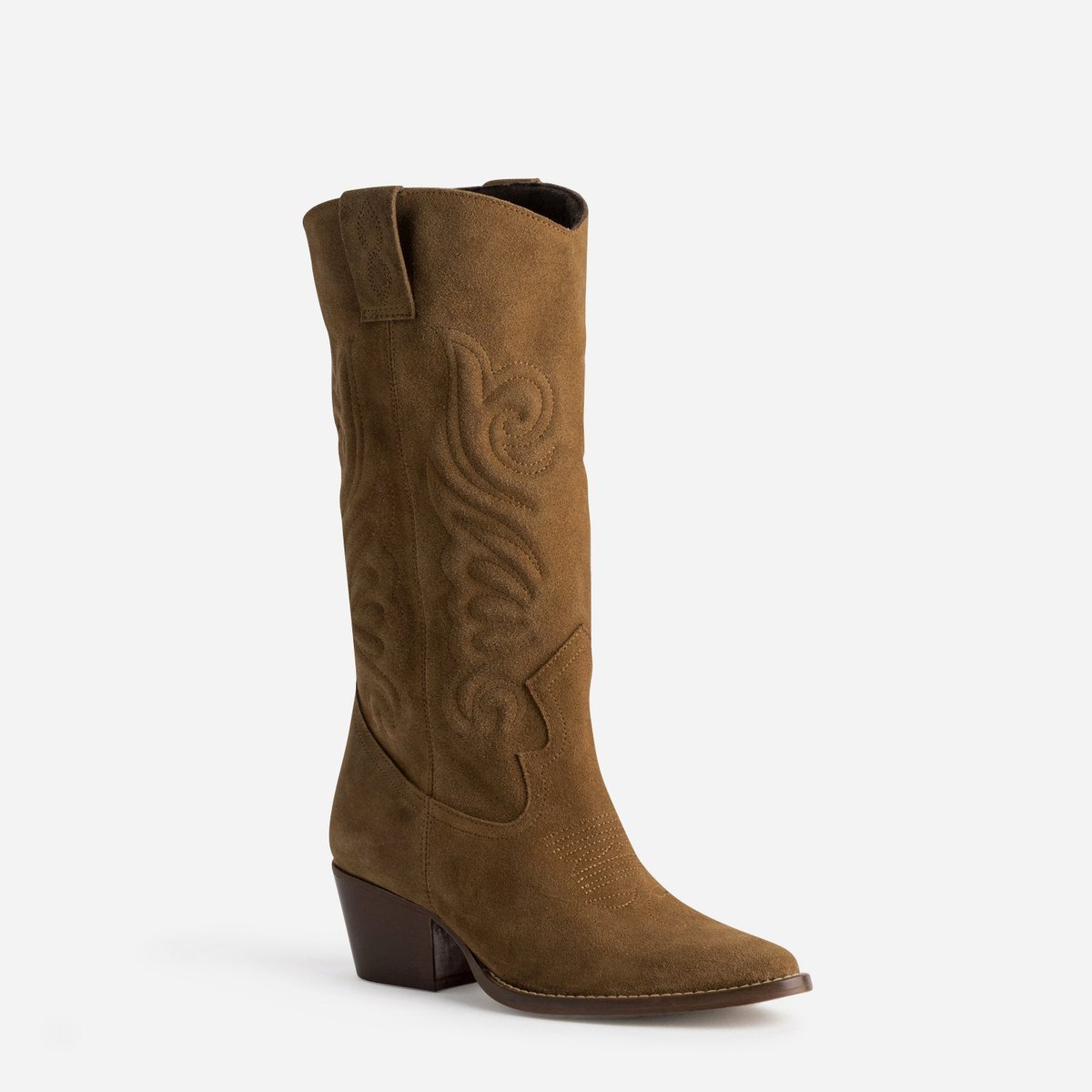 Botte À Talon en cuir TASLIMANE camel, TEXTO