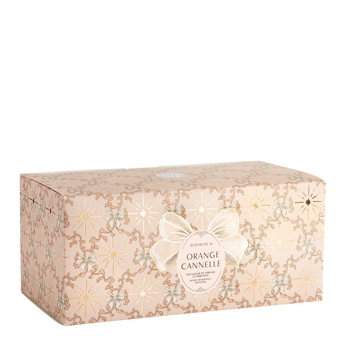 Diffuseur de parfum soliflore Orange Cannelle RUBANS DE FÊTE transparent, MATHILDE M