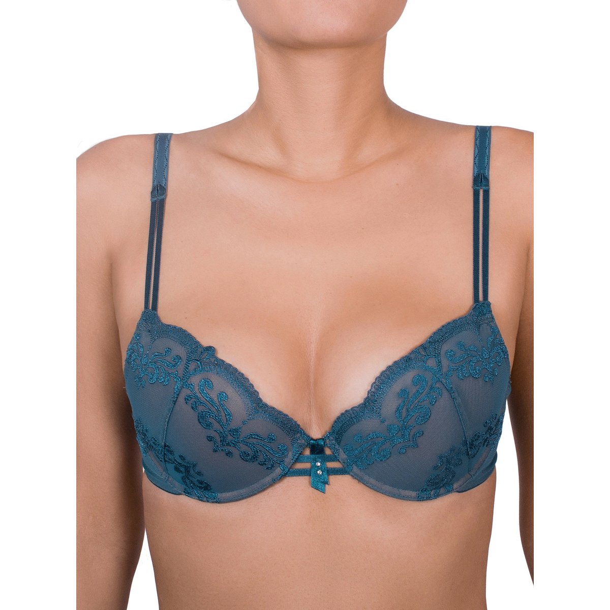 Soutien-gorge push-up Gothic bleu bleu, LUNA SPLENDIDA