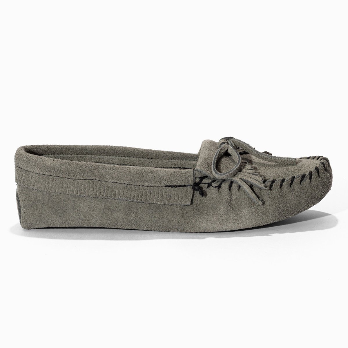 Mocassins en cuir Kilty Softsole gris, MINNETONKA