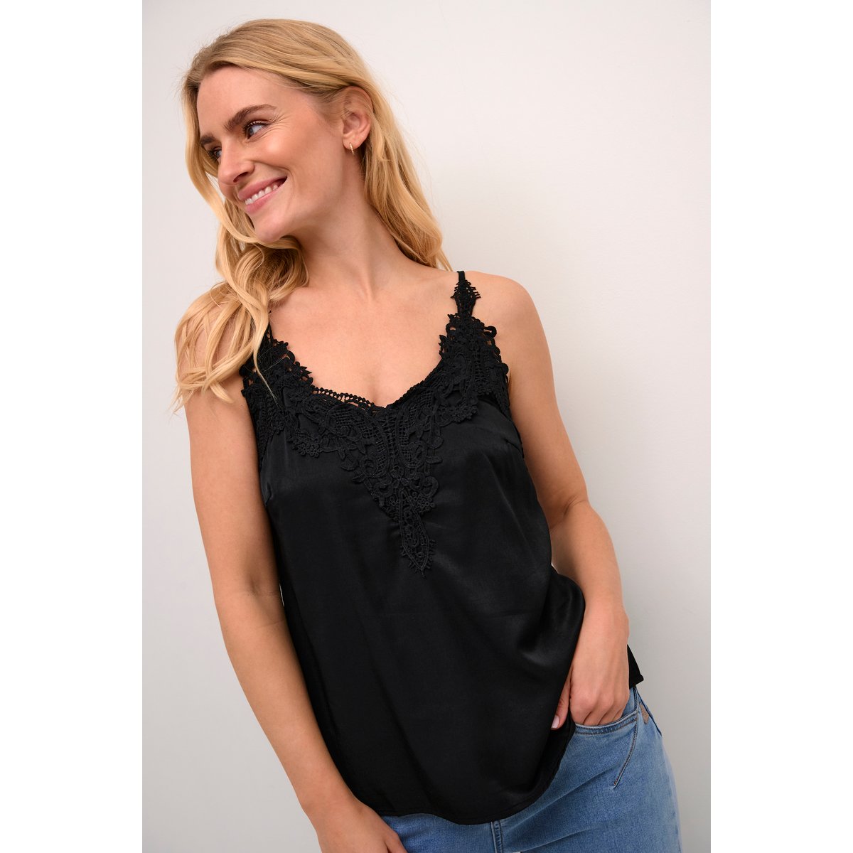 Haut en jersey sans manches noir pitch black, CREAM